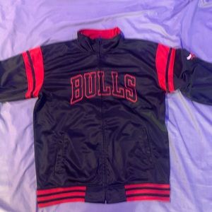 NBA bomber jacket, Size: 2X tall, black and red